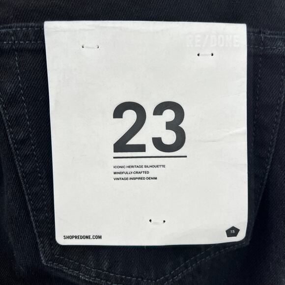Re/Done Womens 70's Low Rise Bell Bottom Jeans in Black Size 23 - Picture 10 of 14